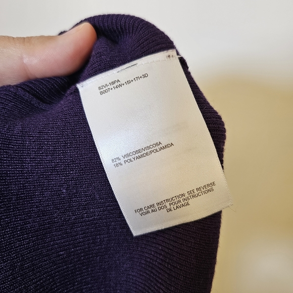 👍 Mexx purple super soft stretch long sleeve v-neck knit sweater top size M US - Picture 8 of 9